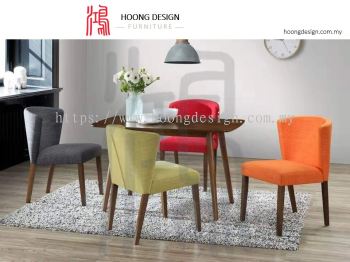 HF 741 Parson Chair (1+4) + Wooden Dining Table Set 