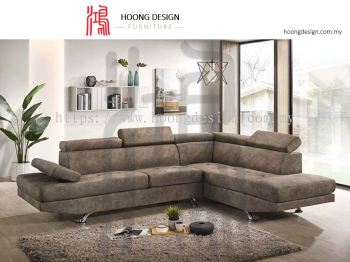 HF 990 L Corner Big L Shape Velvet Fabric Sofa Set