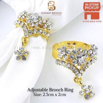 Elegant Brooch 1pc Kerongsang Cincin Tudung Adjustable Juntai Brooch Ring [2 pilihan Corak] - R3177