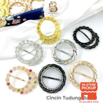 Elegant Brooch Korea Brooch Ring Kerongsang Cincin Tudung Bawal Hijab Scarf Buckle Ring G3101