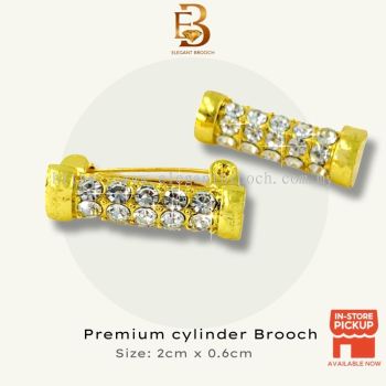 Elegant Brooch 2pcs Premium Cylinder Brooch Kerongsang Pin Tudung Hijab Muslimah Mewah D3167