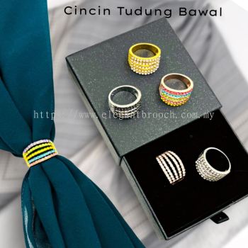 Elegant Brooch 1pc Stylish Hijab Brooch Ring Tudung Bawal Kerongsang Cincin R3179