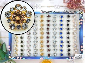 Fesyen ZK Wholesale BORONG 100pcs Kerongsang Batu Zircon Series Sekotak