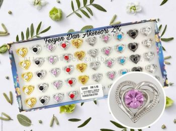 Fesyen ZK Wholesale Borong 50pcs Kerongsang Pin Tudung korea Borong Single Rhinestone Baby brooch Hijab S090D & S110D