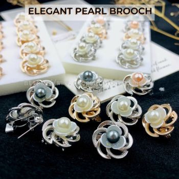 Elegant Brooch 10pcs Glass Pearl Brooch Flower Mutiara Pin Kerongsang Brooch Kacing Tudung Hijab Muslimah M3363