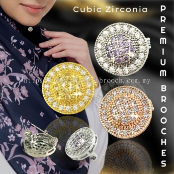 Elegant Brooch Korean Premium Brooch Batu Zircon Kerongsang Dagu Pin Tudung Hijab CZ3343