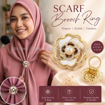 Elegant Brooch 1pc Kerongsang Klip Tudung Premium Rose Clip Brooch Hijab Muslimah K3556
