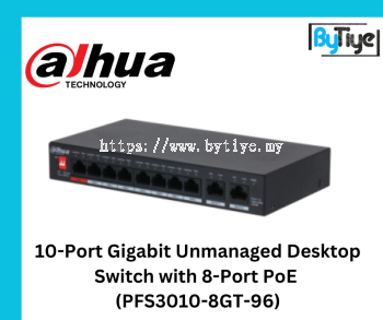10-Port Gigabit Unmanaged Desktop Switch with 8-Port PoE (PFS3010-8GT-96)