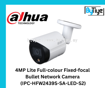 4MP Lite Full-colour Fixed-focal Bullet Network Camera (IPC-HFW2439S-SA-LED-S2)