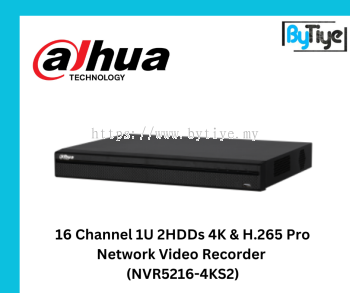 16 Channel 1U 2HDDs 4K & H.265 Pro Network Video Recorder (NVR5216-4KS2)