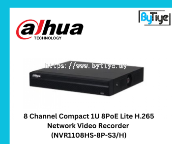 8 Channel Compact 1U 8PoE Lite H.265 Network Video Recorder (NVR1108HS-8P-S3/H)