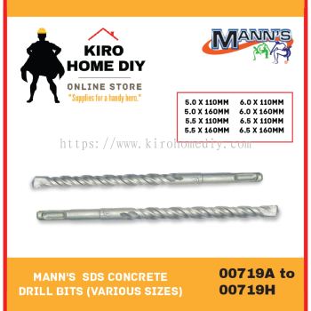 MANN'S  SDS Concrete Drill Bits (Various Sizes) - 00719A/ 00719B/ 00719C/ 00719D/ 00719E/ 00719F/ 00719G/ 00719H