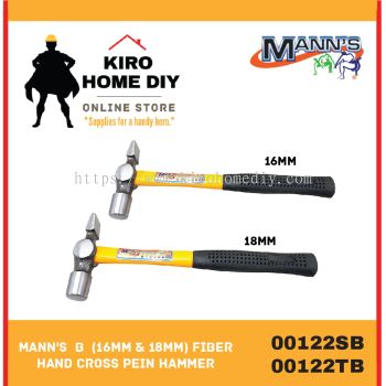 MANN'S  B  (16mm & 18mm) Fiber hand Cross Pein Hammer - 00122SB & 00122TB