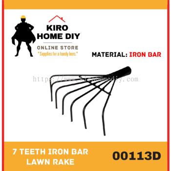 7 Teeth Iron Bar Lawn Rake - 00113D