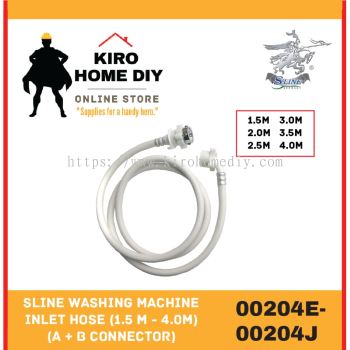 SLINE Washing Machine Inlet Hose (1.5 M - 4.0M) (A + B Connector) - 00204E/ 00204F/ 00204G/ 00204H/ 00204I/ 00204J