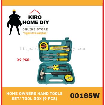 Home Owners Hand Tools Set/ Tool Box (9 PCS) - 00165W