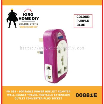 PH 084 - Portable Power Outlet/ Adapter Wall Socket Travel Portable Extension Outlet Converter Plug Socket �- 00881E