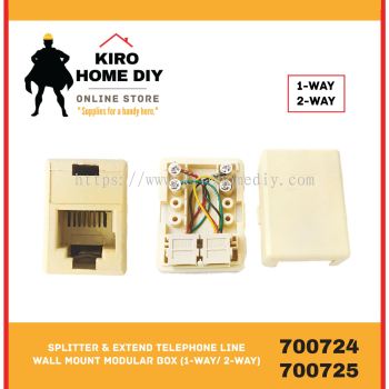 Splitter & Extend Telephone Line Wall Mount Modular Box (1-Way/ 2-Way) - 700724/ 700725