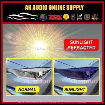 [1 Meter]  TPU Headlamp Headlight Film Fog Light Tail 12''  & 16'' Light Sticker ( 30CM & 38CM x 1OOCM - CLEAR RAINBOW )