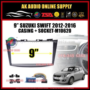 Suzuki Swift 2012 2013   - 2016 Android Player 9" Inch Casing + Socket -M10620