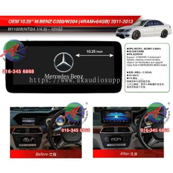 Mercedes-Benz C200 / W204 2011 - 2013 Android Player 10.25" Inch  4Ram + 64GB 10103 Monitor