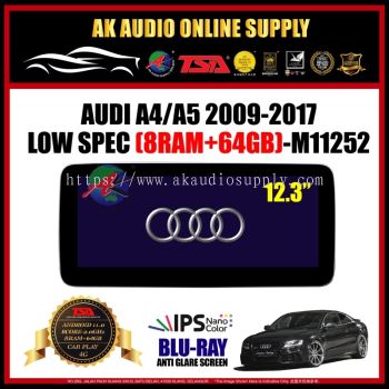 Audi A4 / A5 2009 - 2017 [ 8Ram + 64GB Low Spec ] Blu-Ray Anti Glare Screen 12.3" IPS+4G+Carplay Android Player - M11252