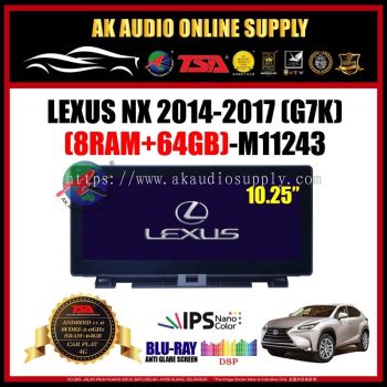 Lexus NX 2014 - 2017 [ 8Ram + 64GB ] Blu-Ray Anti Glare Screen 10.25" inch IPS+ 4G+Carplay Android Player - M11243