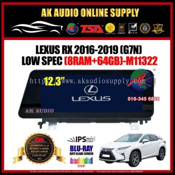 Lexus RX 2016 - 2019 [ 8Ram + 64GB ] Blu-Ray Anti Glare Screen 12.3" IPS +4G+Carplay Android Player - M11322 / M11383