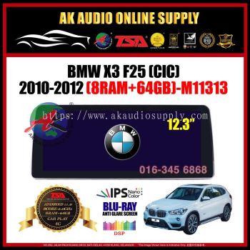 BMW X3 F25 CIC 2010 - 2012 [ 8 Ram + 64 GB ] Blu-Ray Anti Glare Screen 12.3" inch IPS+ 4G+Carplay Android Player-M11313