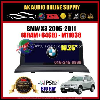 BMW X3 2006 - 2011 [ 8Ram + 64GB ] Blu-Ray Anti Glare Screen 10.25" IPS +4G+Carplay Android Player