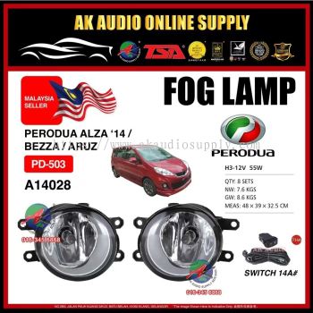 FOG LAMP PERODUA ALZA 2014 & BEZZA  FULL SET PD-503 - A14028