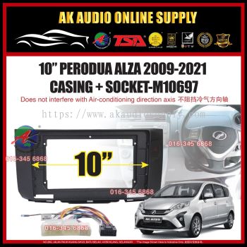 Perodua Alza 2009 -2021 ( Grey ) Android 10�� Inch Casing+ Socket -M10697