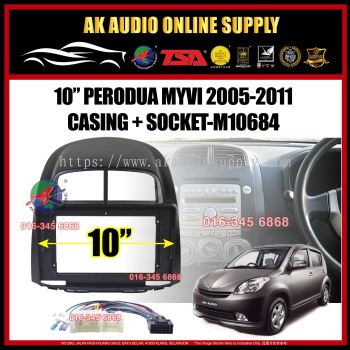 Perodua Myvi Passo Old 2005 - 2011 Android 10'' Casing + Socket- M10684
