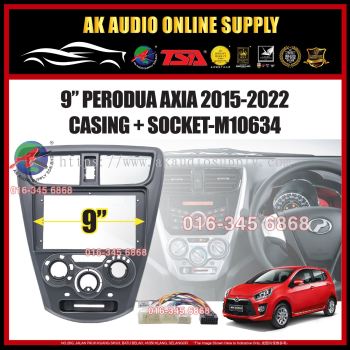 Perodua Axia 2015 -2020 ( Dark Black ) Android player 9'' inch Casing + Socket - M10634