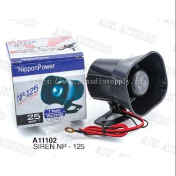 NIPPON NP-125 Vehicle Alarm Warning Siren Horn 12V Voltage DC Black Siren Horn - A11102