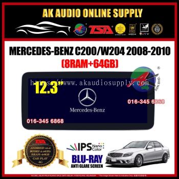 Mercedes-Benz C200 / W204 2008 2010 [8 Ram + 64 GB] Blu-Ray Anti Glare Screen 12.3" inch IPS+ 4G+Carplay Android Player