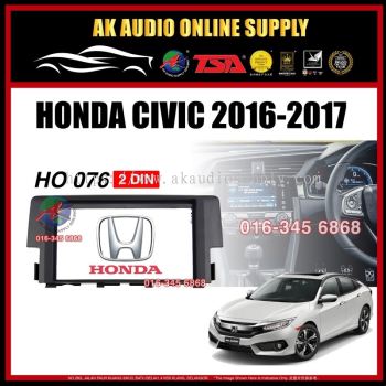 Honda Civic 2016 - 2017 ( HO-076 ) 2Din Double din Size 6.95" Inch Player Casing