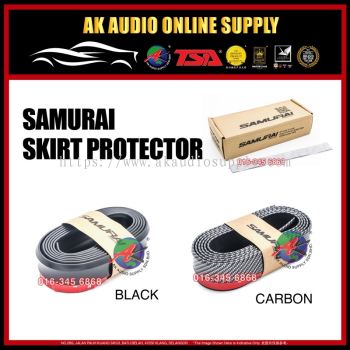 SAMURAI Rubber Skirt Carbon Black 3M Car Front Lip Bumper Rubber Protector Guard (255cm)