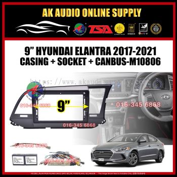 Hyundai Elantra 2017 2018 - 2021 ( 2pc Canbus ) Android Player 9" Casing + Socket - M10806