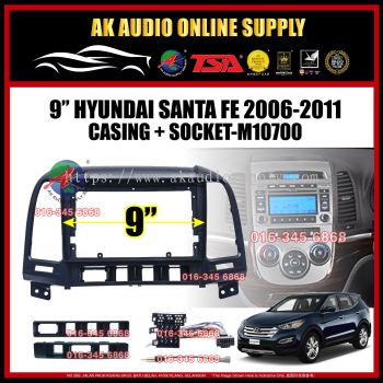 Hyundai Santa Fe 2006 - 2011 Android player 9" inch Casing + Socket - M10700