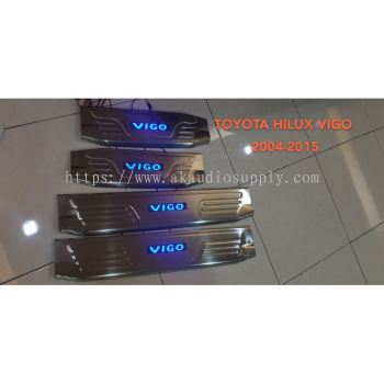 TOYOTA HILUX VIGO 2004 - 2015 BLUE LED CAR DOOR SIDE SILL STEP PLATE