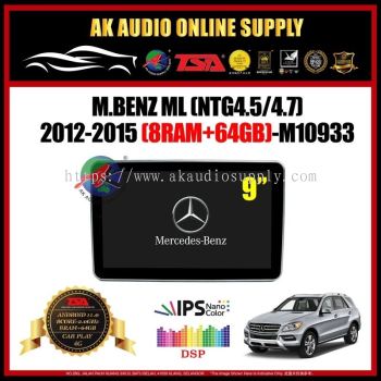Mercedes-Benz ML 2012 -2015 [ 8RAM + 64GB ] 9'' inch IPS + 4G + Carplay + 8 Core Android Player - M10933