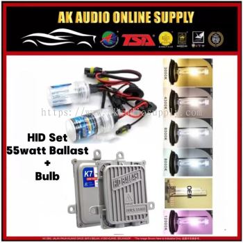 [Bulb+ K7 55W Ballast] Xenon Headlight HID SET Include K7 Ballast H1 H3 H4 H7 H11 9005 9006 880 881 H15 9012 5202 H4H/L