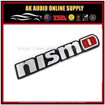 Nismo Aluminium Metal Car 3D Badge Emblem Brushed Alloy Logo Decal Sticker (Silver Red) - A12643