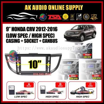 Honda CRV G4 2012 -  2016  (  With Canbus ) Android Player 10" Inch Casing + Socket