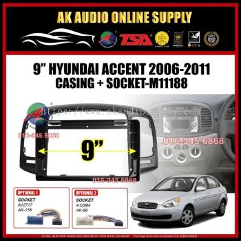 Hyundai Accent 2006 -2011 Android 9 inch Casing +Socket - M11188