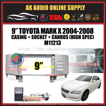 Toyota Mark-x 2004 - 2009 ( High Spec ) Android Player 9" Inch Casing + Socket -M11213