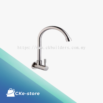 Smith Stainless Steel Wall Sink Tap (quarter turn valve) - SFT-C102B