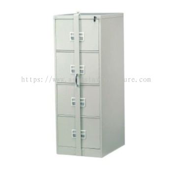 4 DRAWER STEEL FILLING CABINET WITH LOCKING BAR - A106A/LB