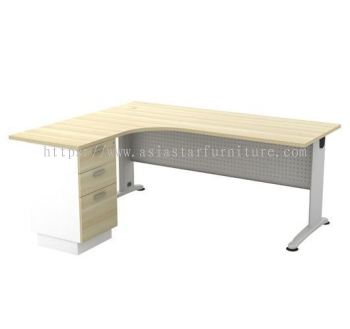 BERLIN 6 x 5 FEET L-SHAPE OFFICE TABLE C/W 3D STAND DRAWER ABL 1815-3D